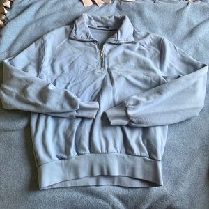 Brandy Melville light blue quarter zip sweatshirt